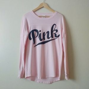 PINK Baby Pink Long Sleeve Logo Cutout Tee
